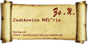 Zsatkovics Mária névjegykártya