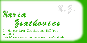 maria zsatkovics business card